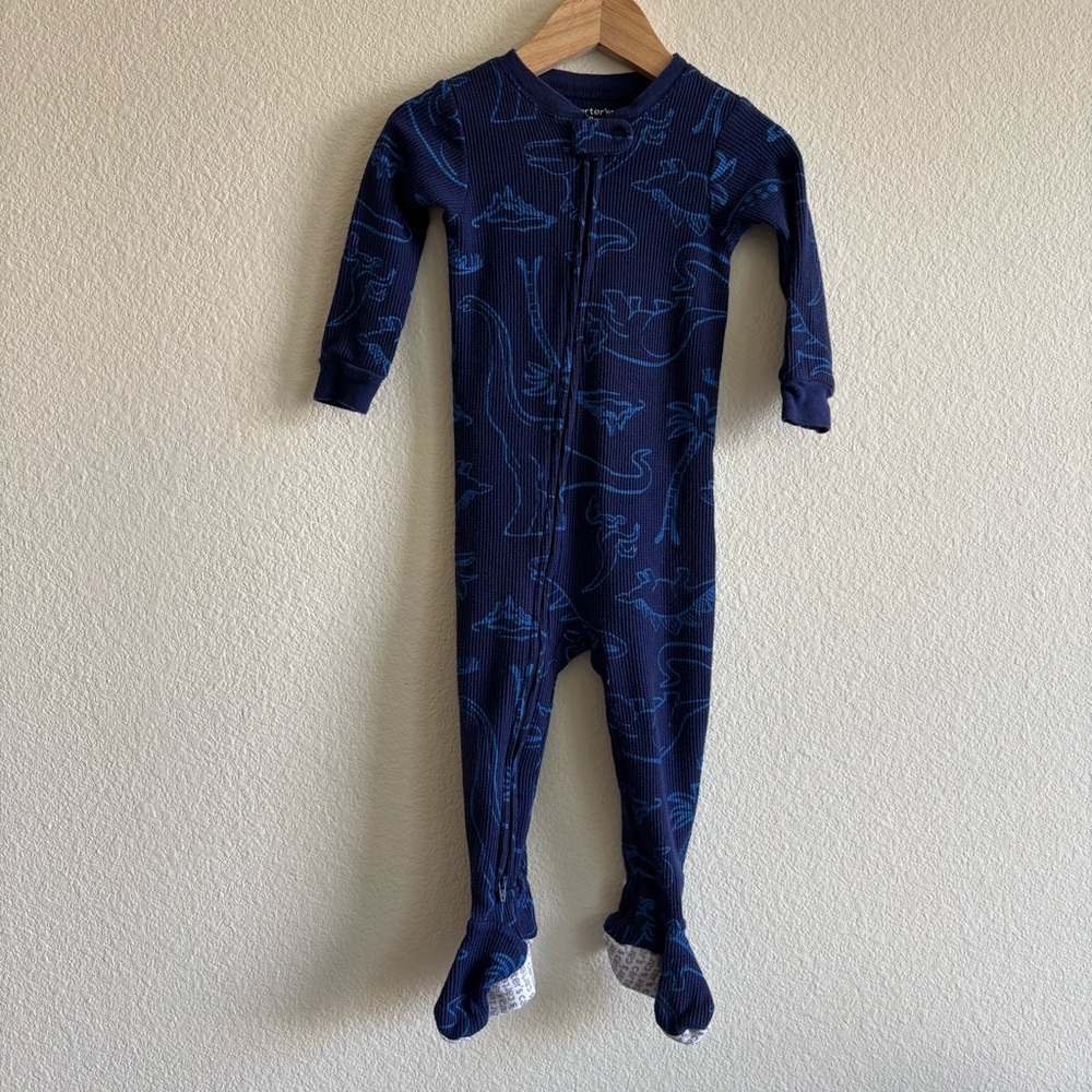 Carter’s Waffle Dino Footie Sleeper Navy 18M